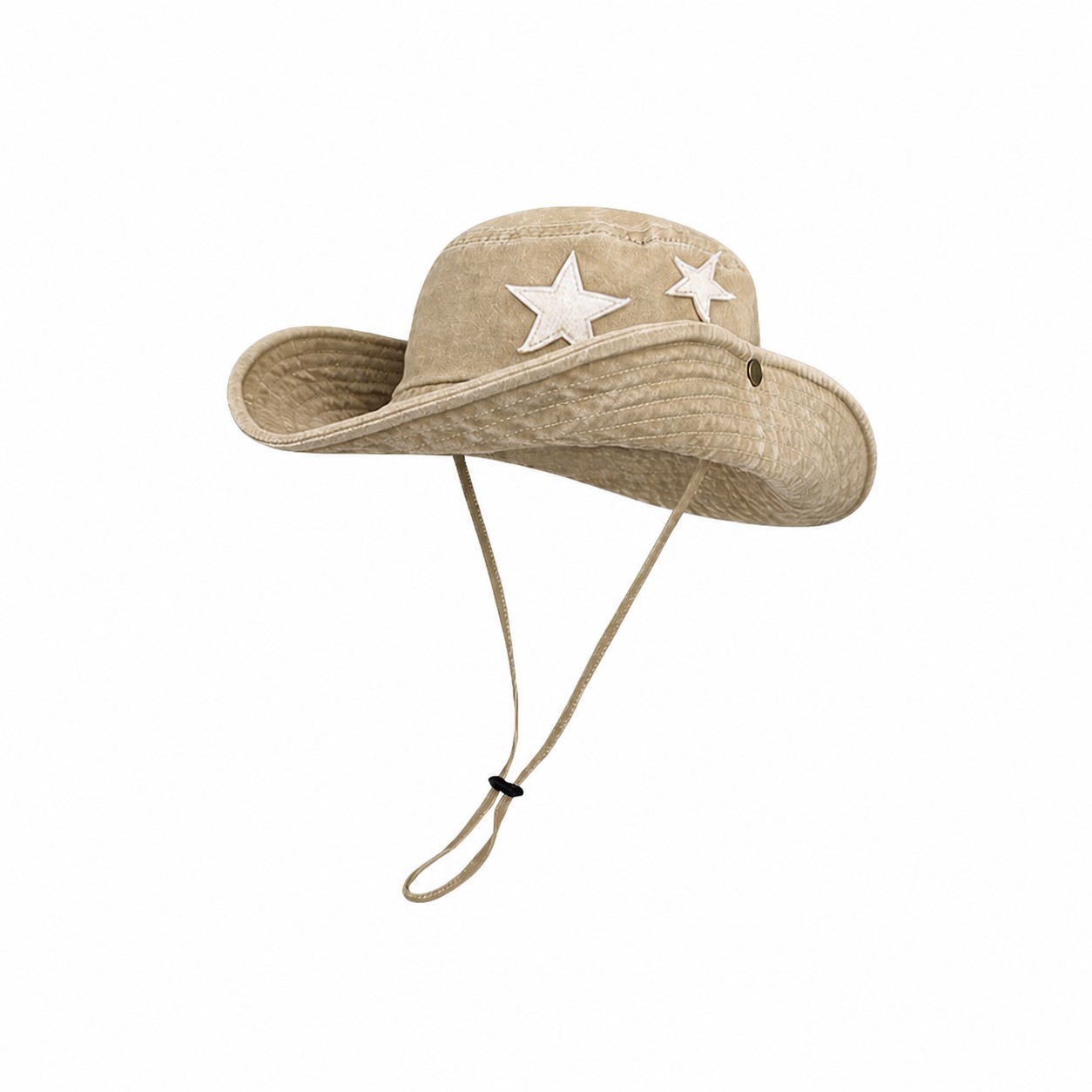 Cotton Star Western Sun Hat — Khaki Beige