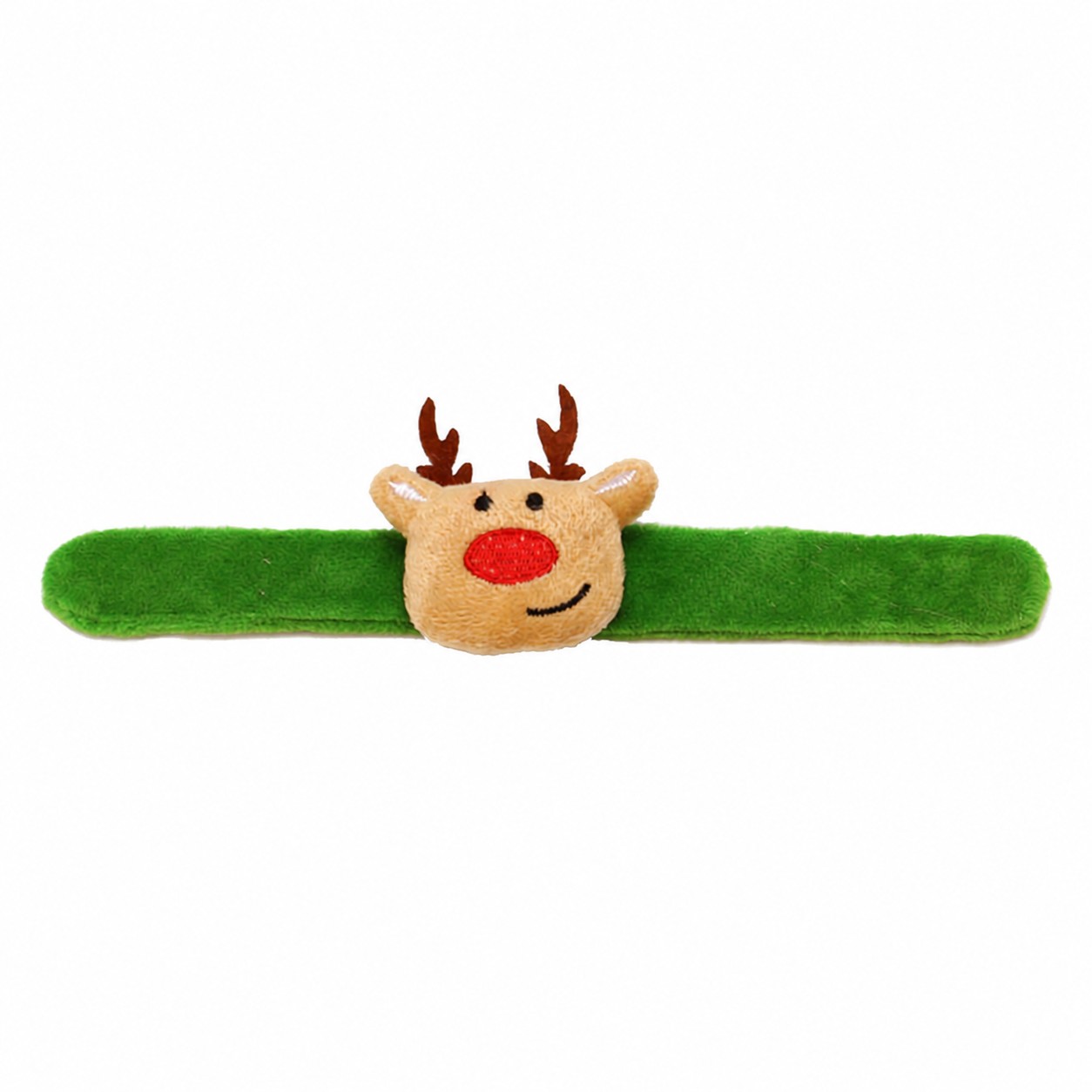 Flannel Holiday Slap Wristband — Green