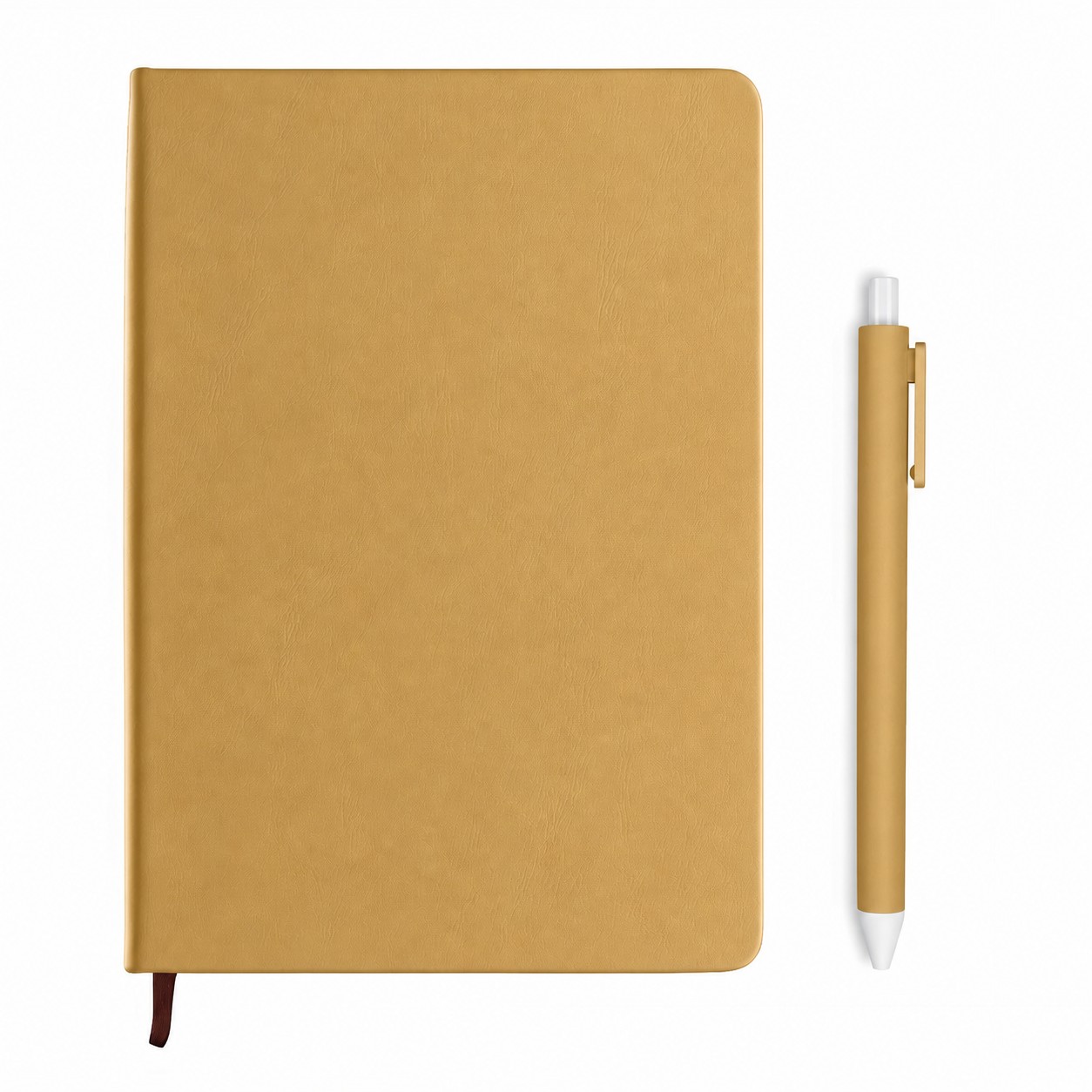 A5 PU Hardcover Notebook Pen Set — Bronze Gold