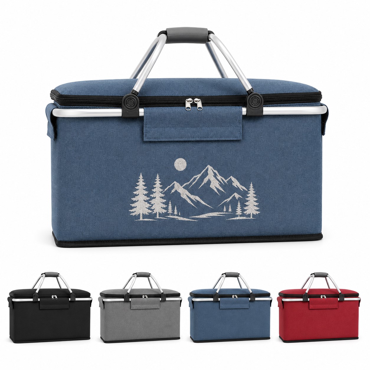 Fabric Picnic Basket With Insulating Liner