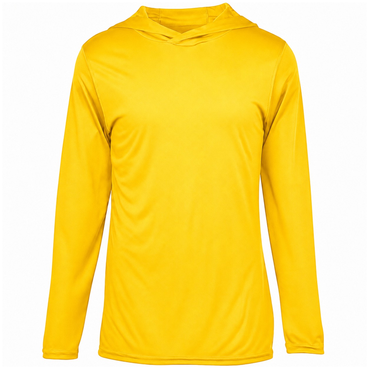 Polyester Hooded Long Sleeve Tee — Yellow