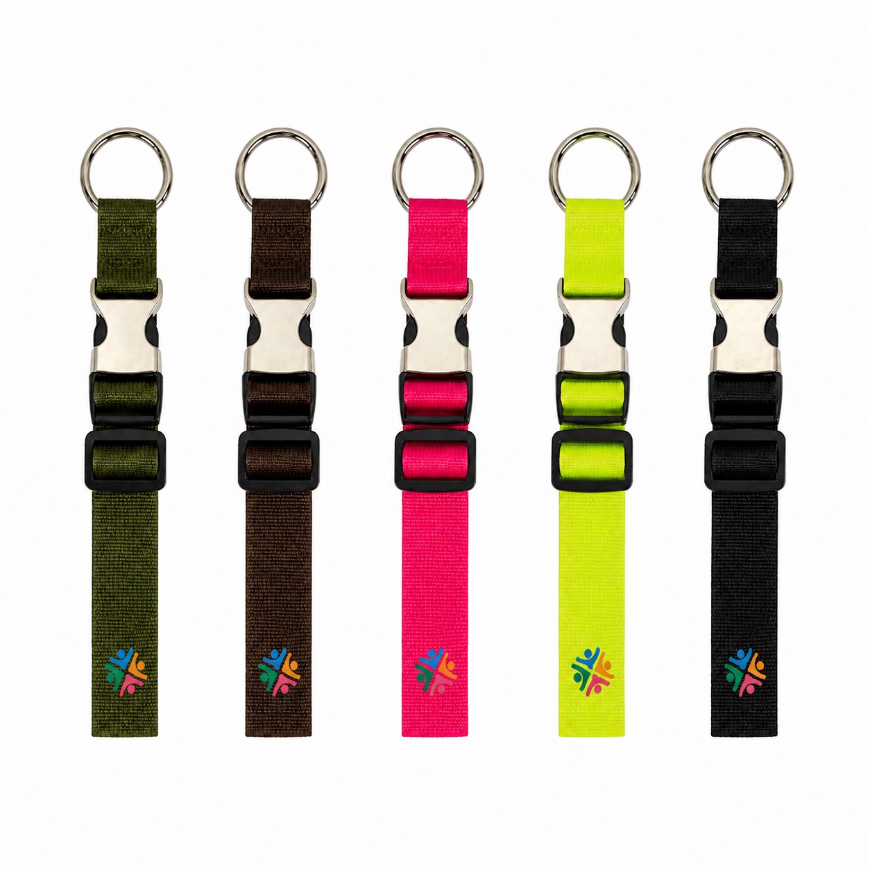 Adjustable Reflective Key Strap With Metal Buckle