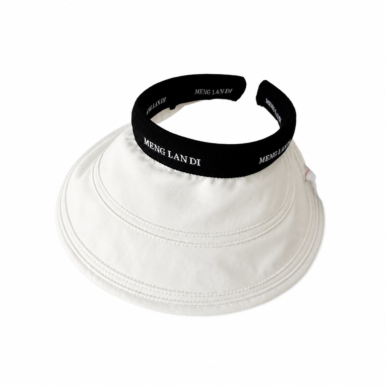 Polyester Wide Brim Shade Visor — Off White