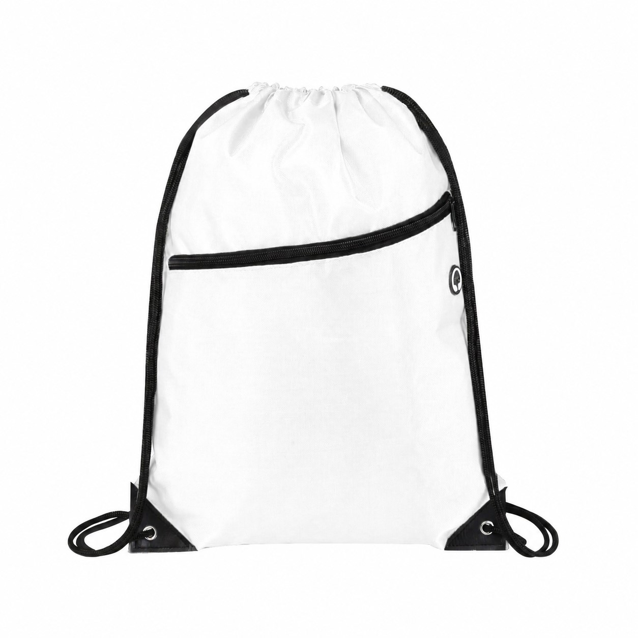 420D Polyester Drawstring Bag — White