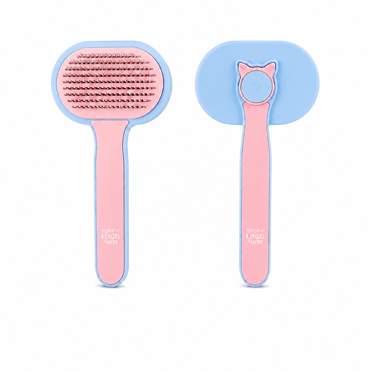 Wide Head Pet Grooming Brush With Steel Bristles