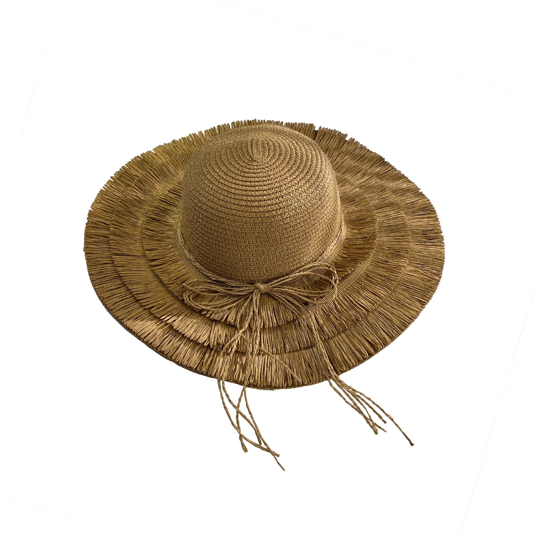 Straw Fringe Wide Brim Sun Hat — view 2