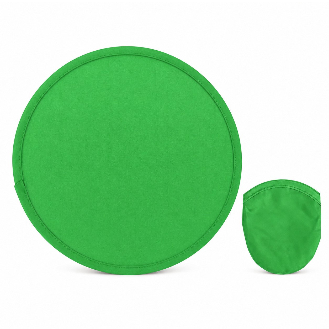 Foldable Nylon Flying Disc With Pouch — Green