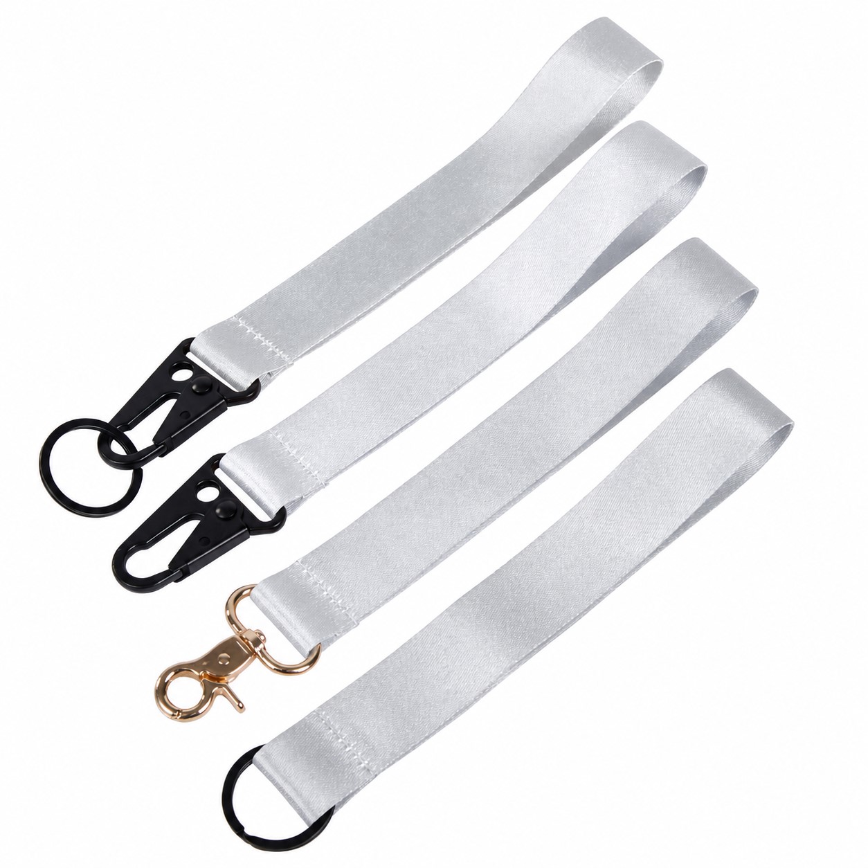 One-Inch Polyester Wrist Lanyard — Silver
