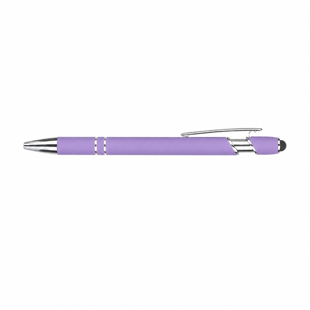 Soft Barrel Metal Stylus Ballpoint Pen — Light Purple