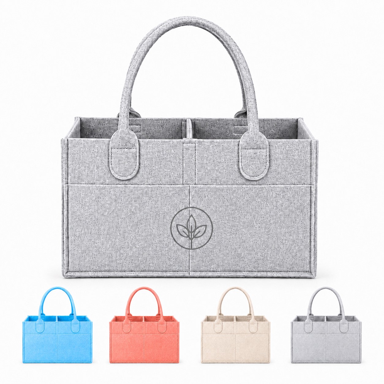 Open Top Handled Fabric Storage Caddy