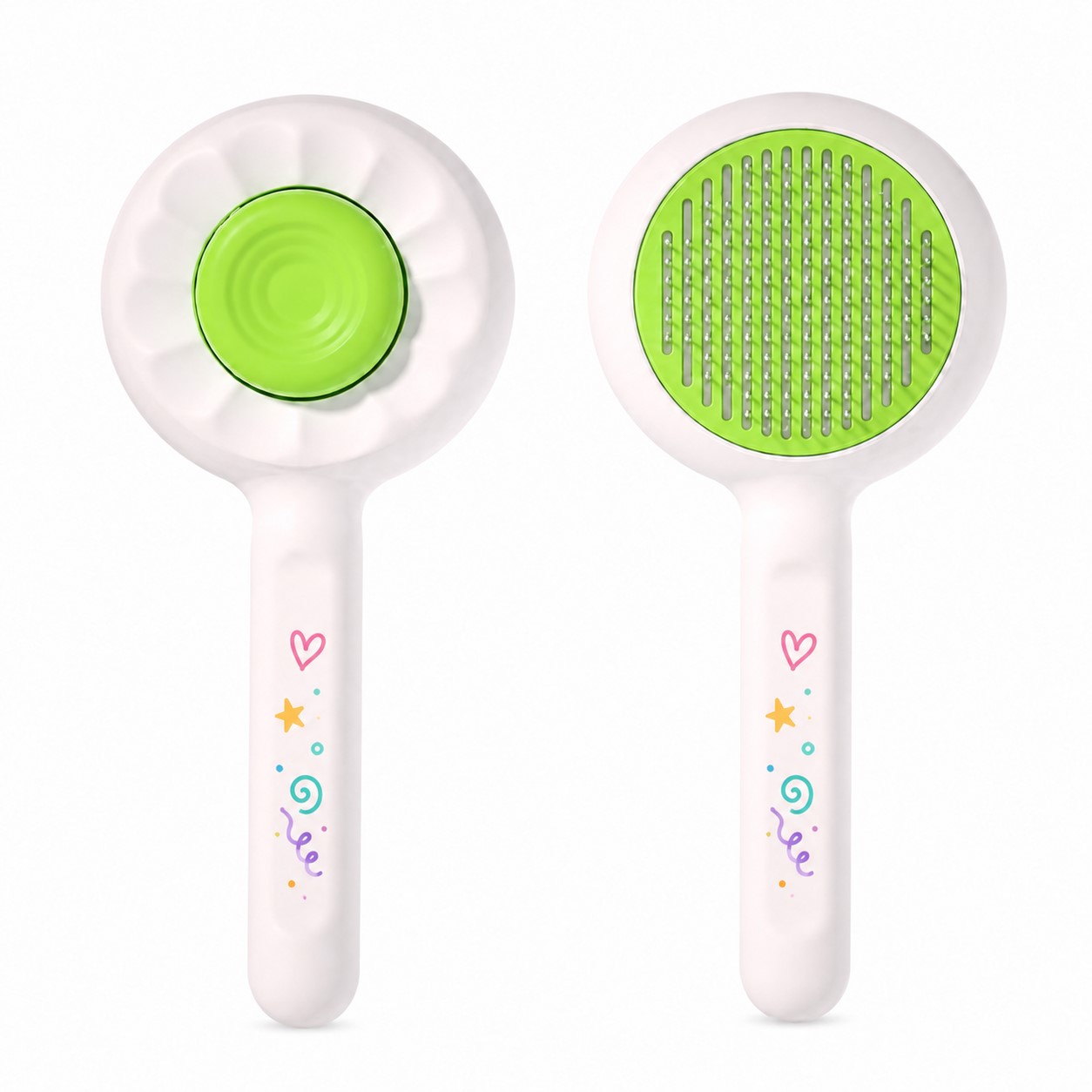 Curved Pet Grooming Brush With Fur Release