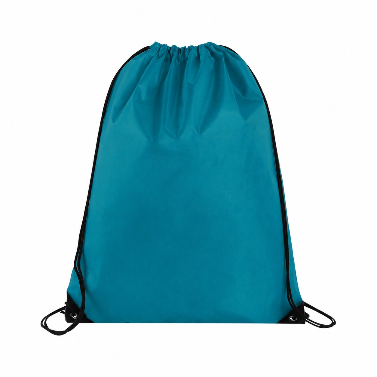 Polyester Drawcord Closure Drawstring Bag — Teal Blue