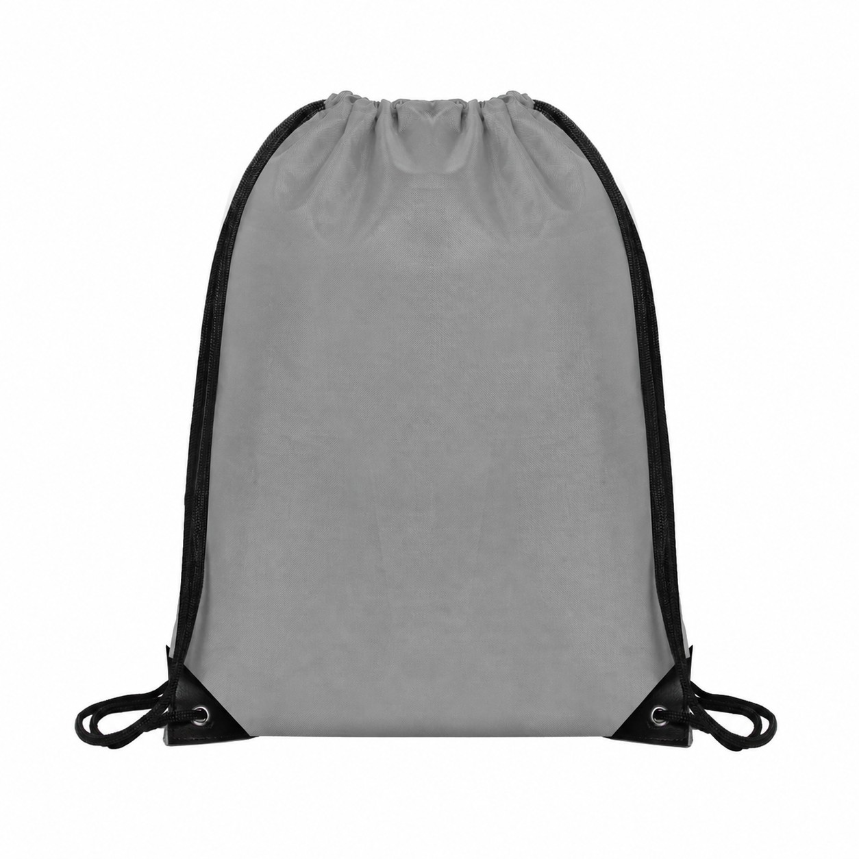 Metal Grommets Drawcord Closure Drawstring Bag — Gray