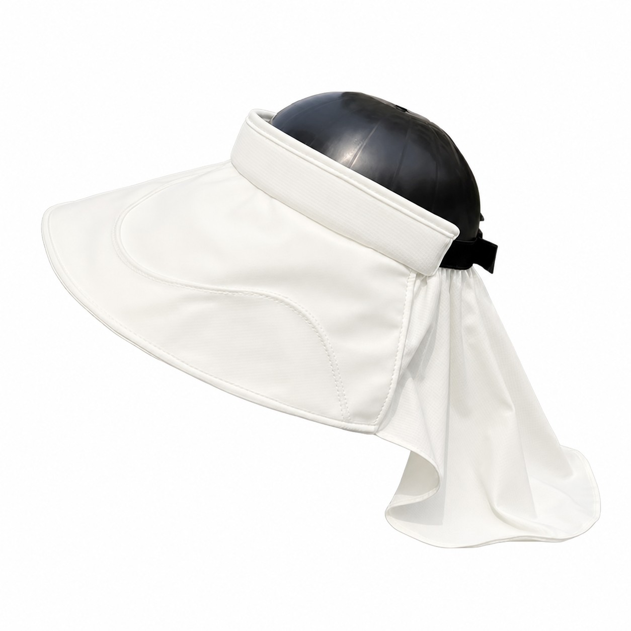Polyester Cotton Shell Drape Visor — Off White