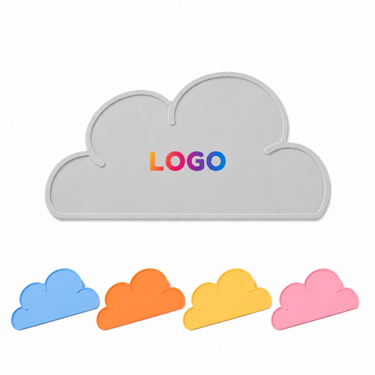Raised Rim Cloud Silicone Pet Placemat