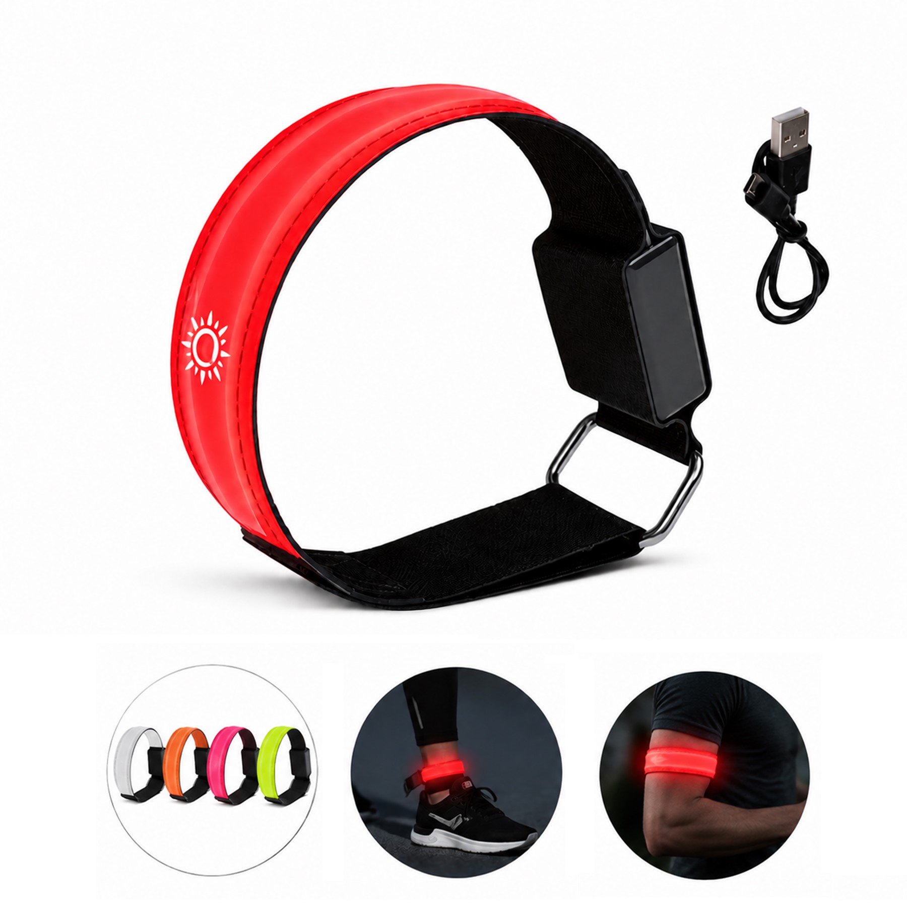 Rechargeable LED Reflective Safety Wristband