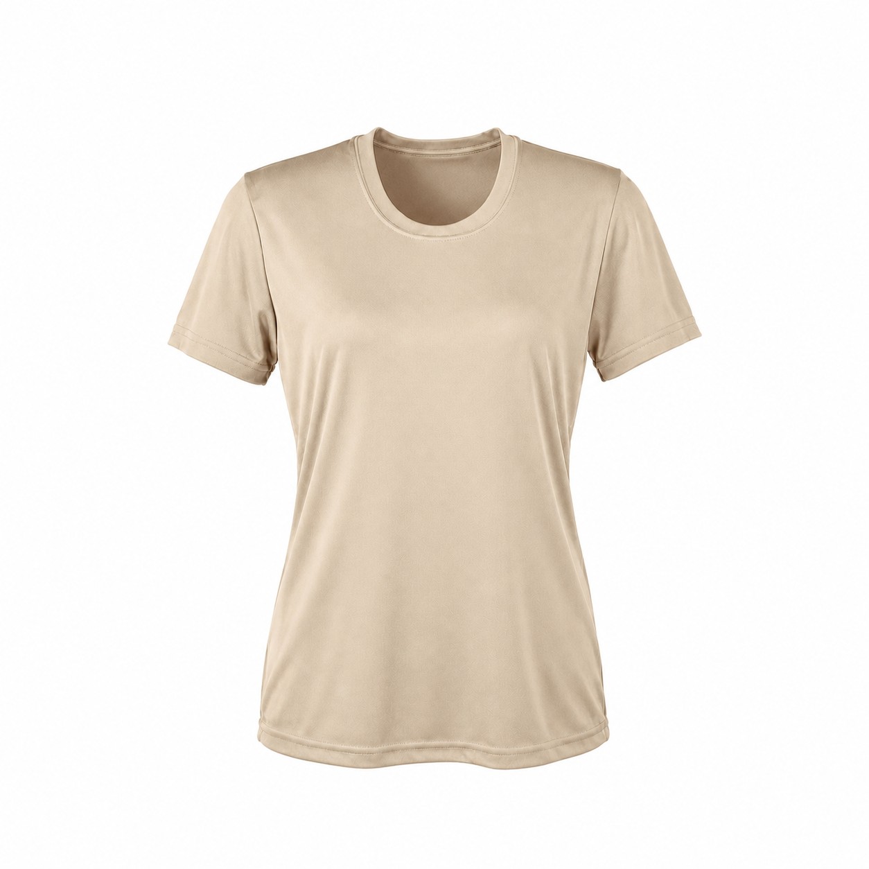 Ladies Polyester Athletic T-Shirt — Beige