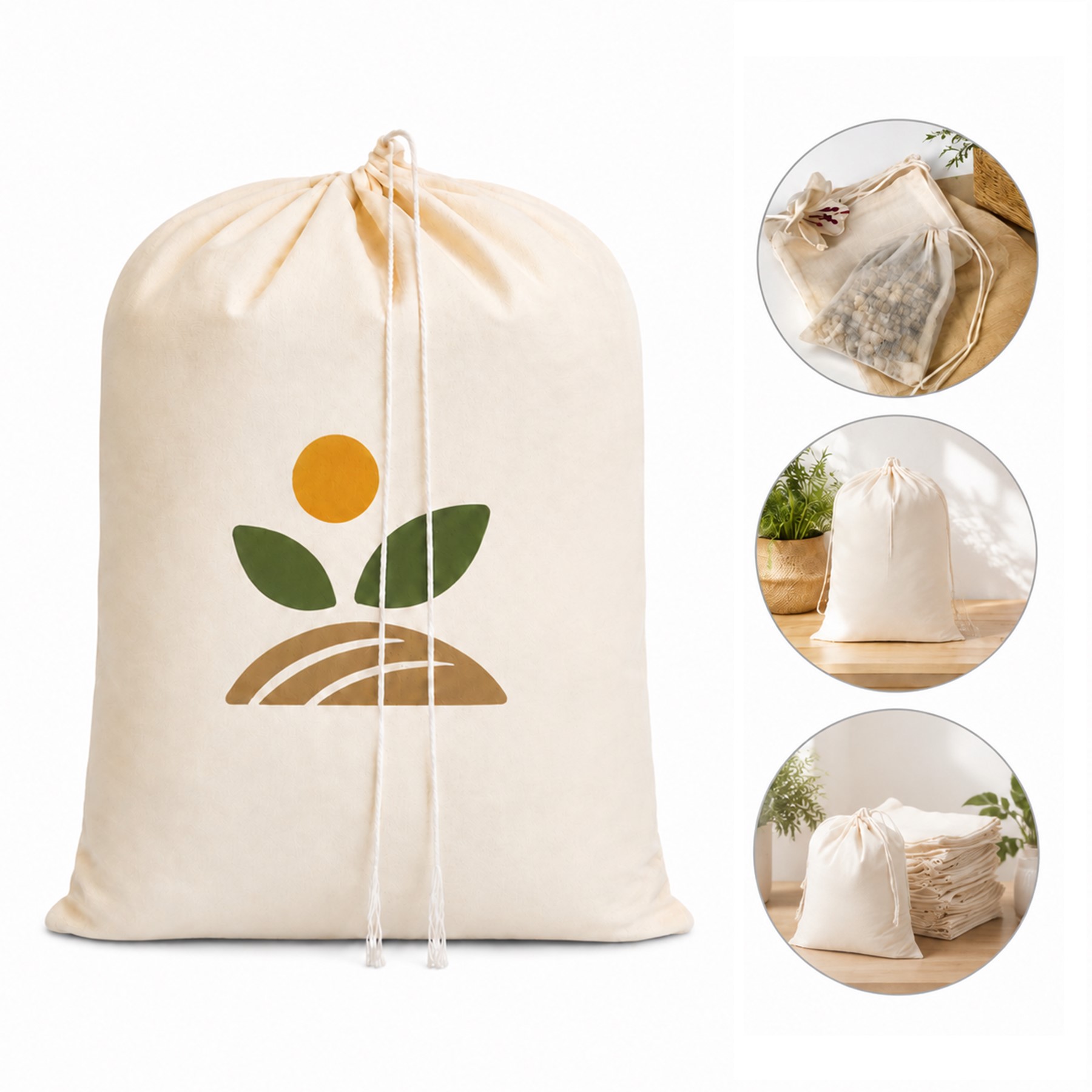 Cotton Cloth Drawstring Storage Bag