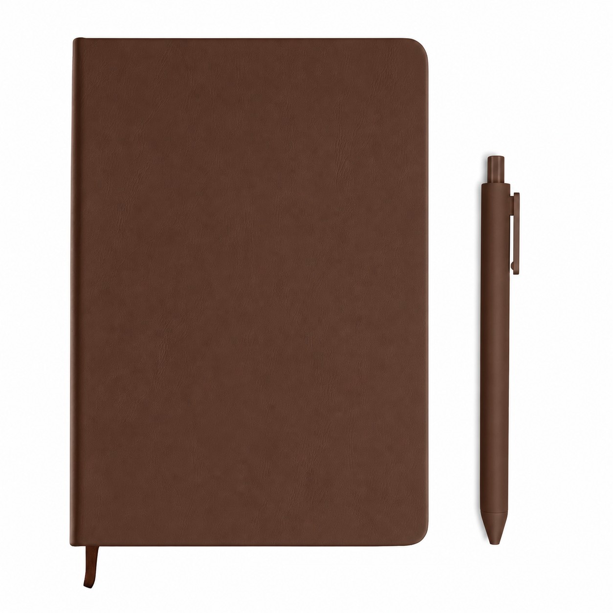A5 PU Hardcover Notebook Pen Set — Brown