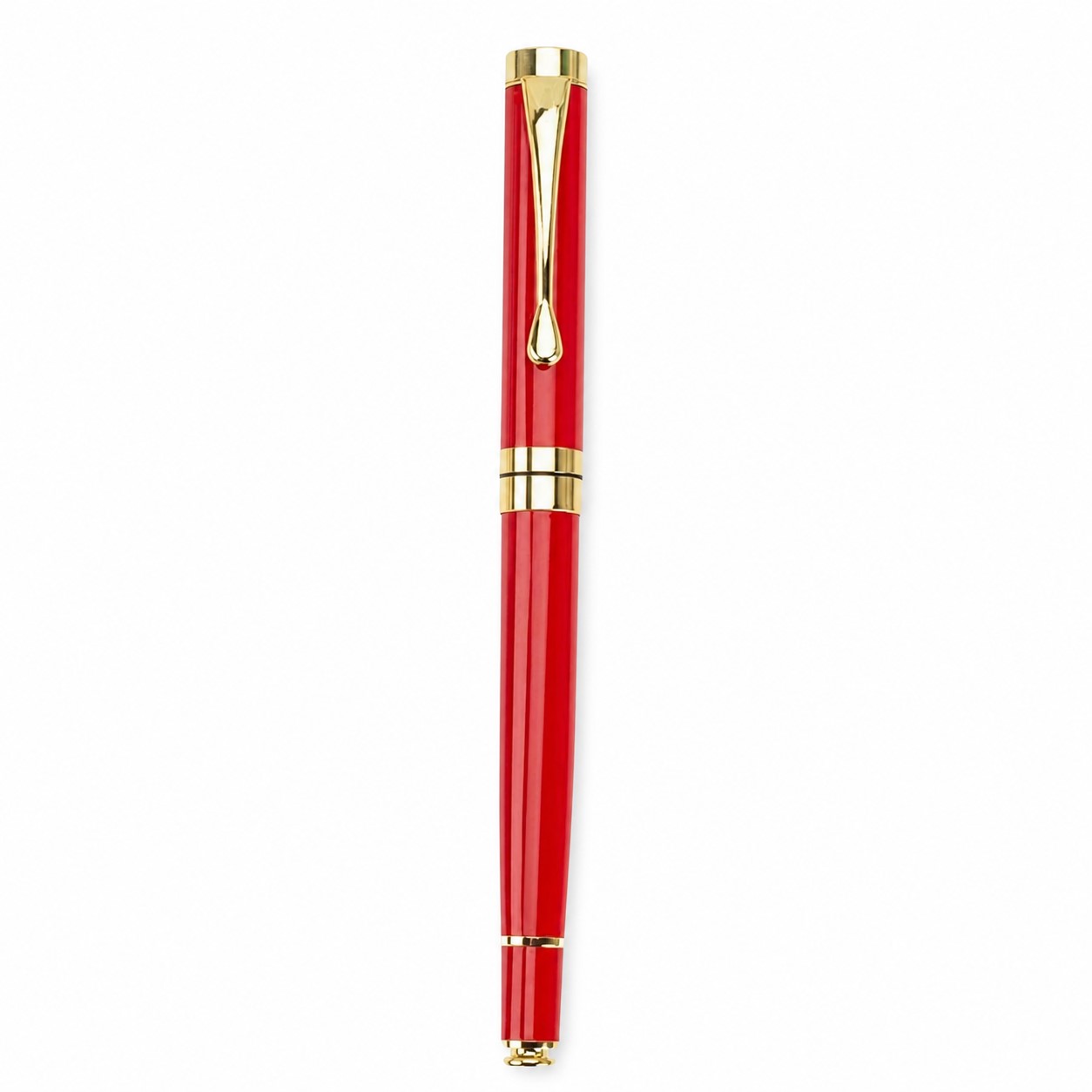 Capped Plastic Writing Pen With Metal Accents — view 2