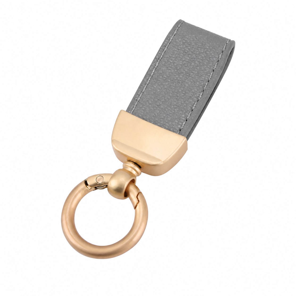 Detachable PU Strap Keychain Ring — Gray
