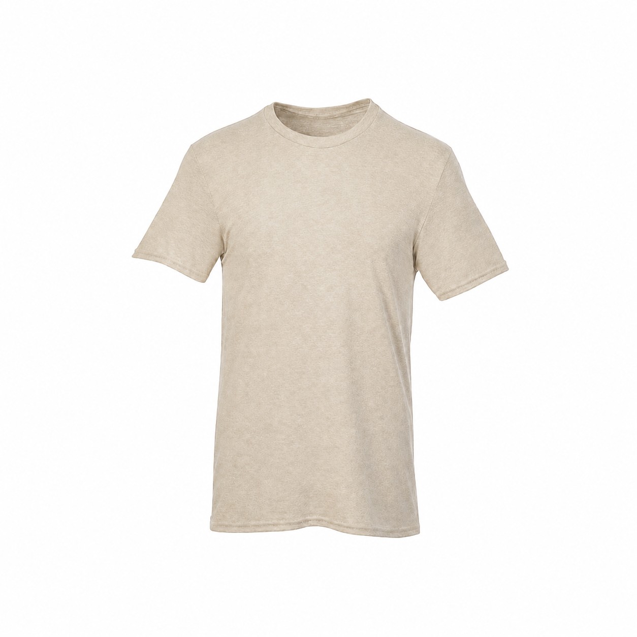 Cotton Crewneck T Shirt — Beige