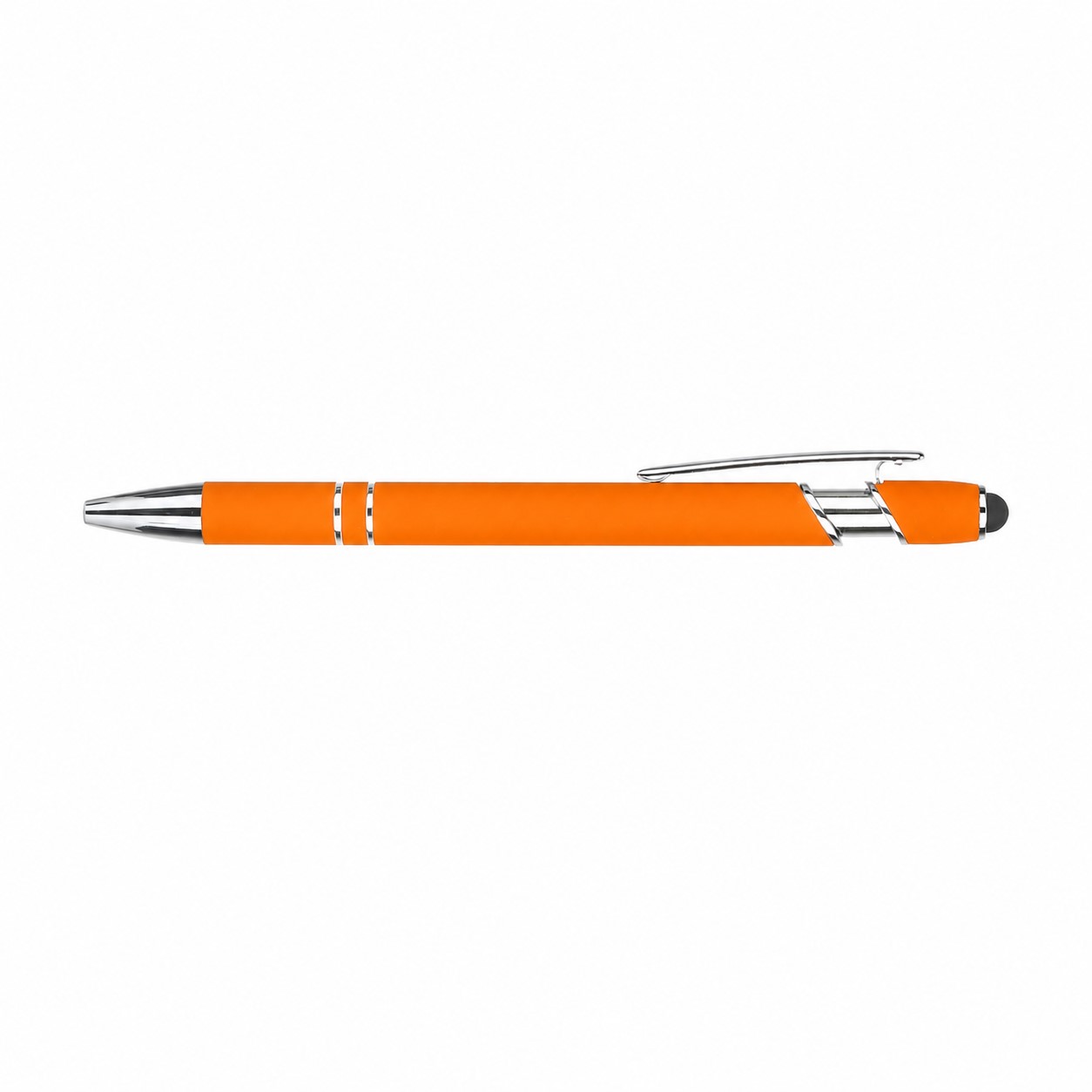 Soft Barrel Metal Stylus Ballpoint Pen — Orange
