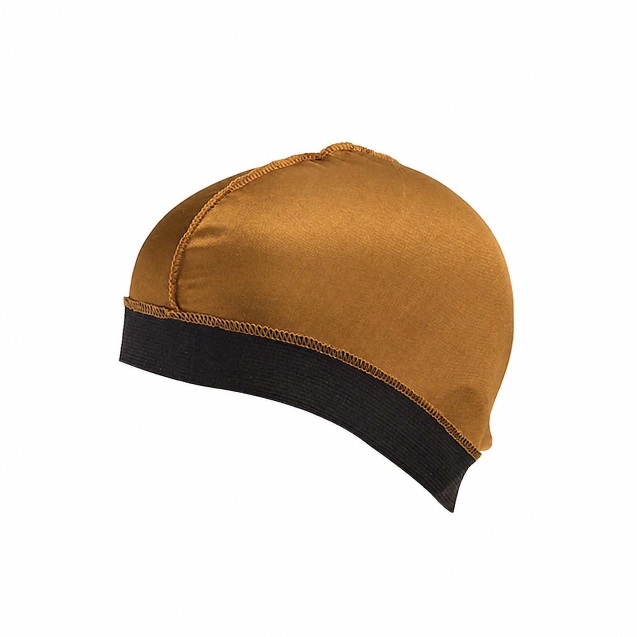 Elastic Polyester Skull Beanie Cap — Golden Brown