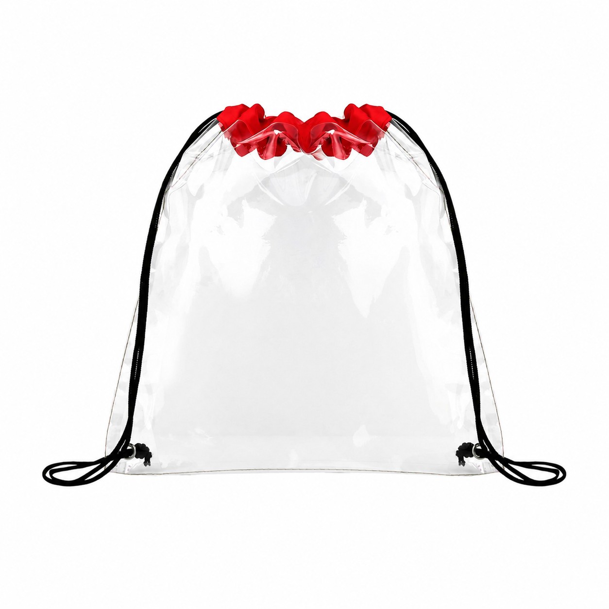 Metal Grommets Drawstring Bag — Red