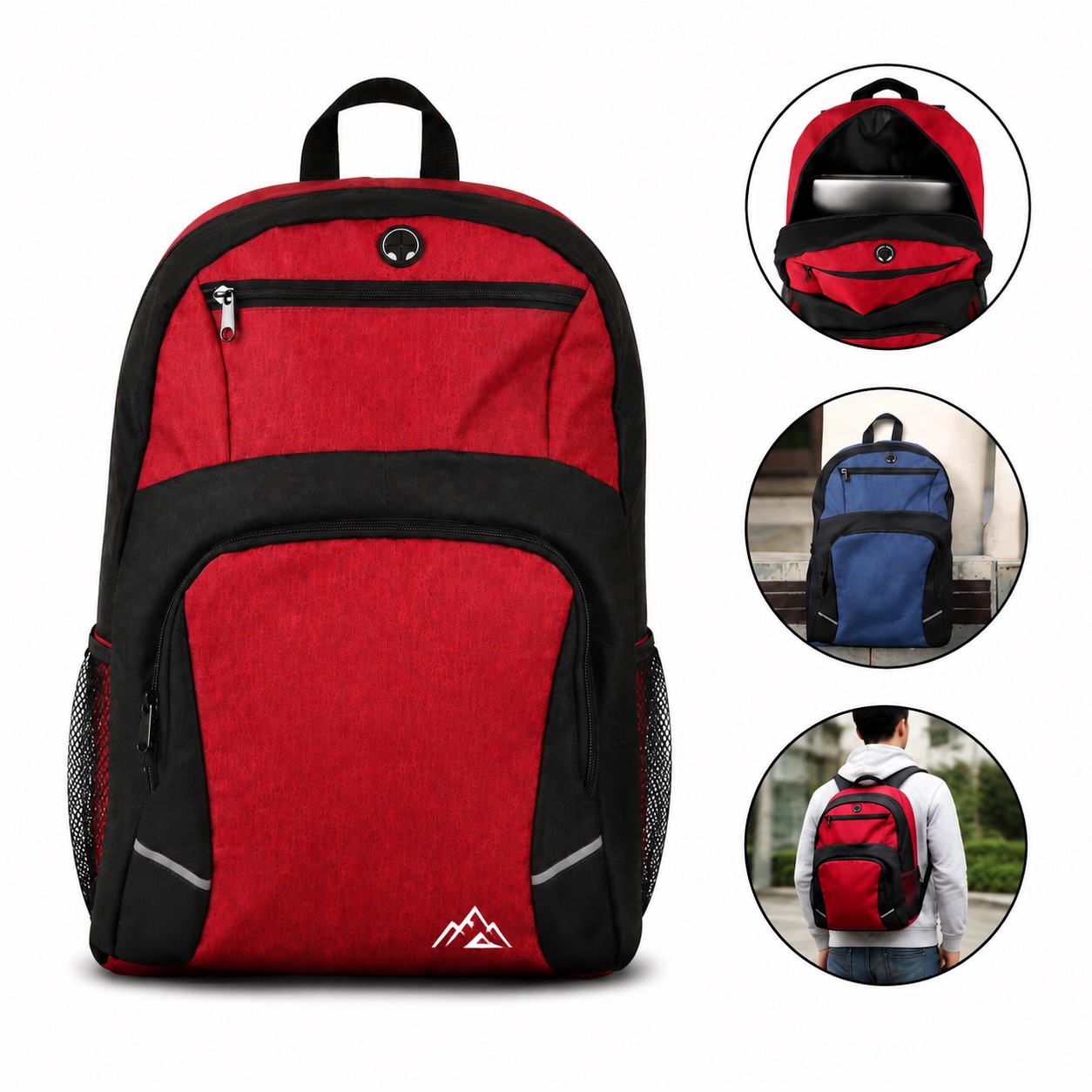 Heathered Polyester Laptop Backpack — view 1
