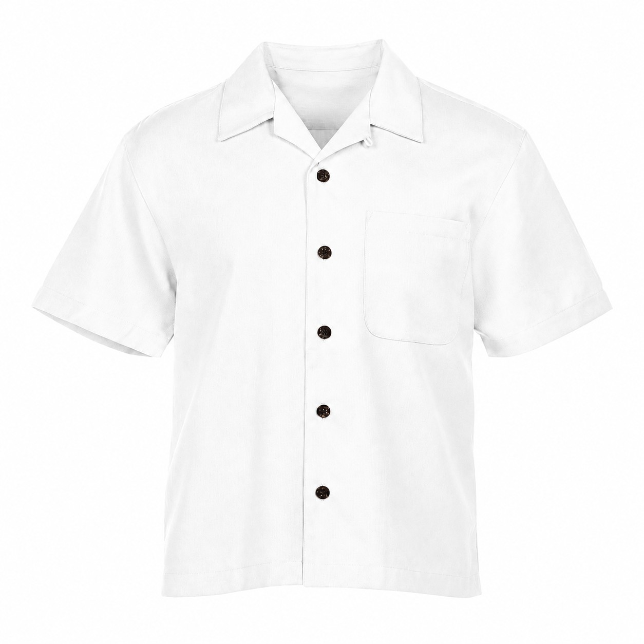 Men's Cotton Polyester Camp Shirt — White