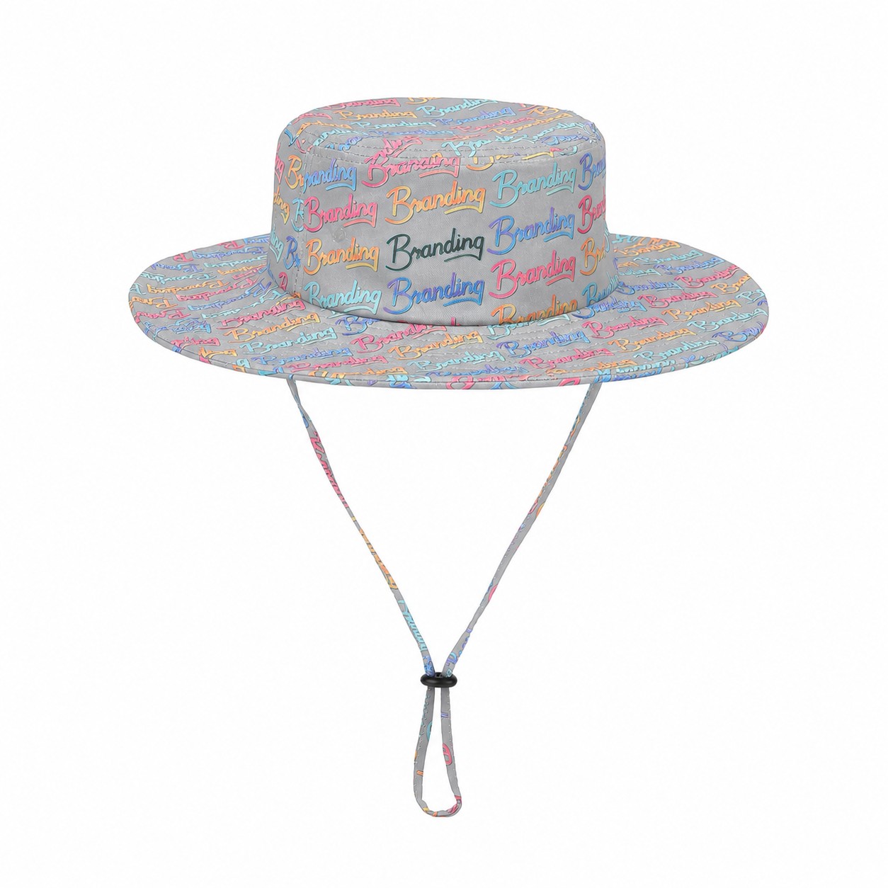Wide-Brim Polyester Bucket Hat — Silver