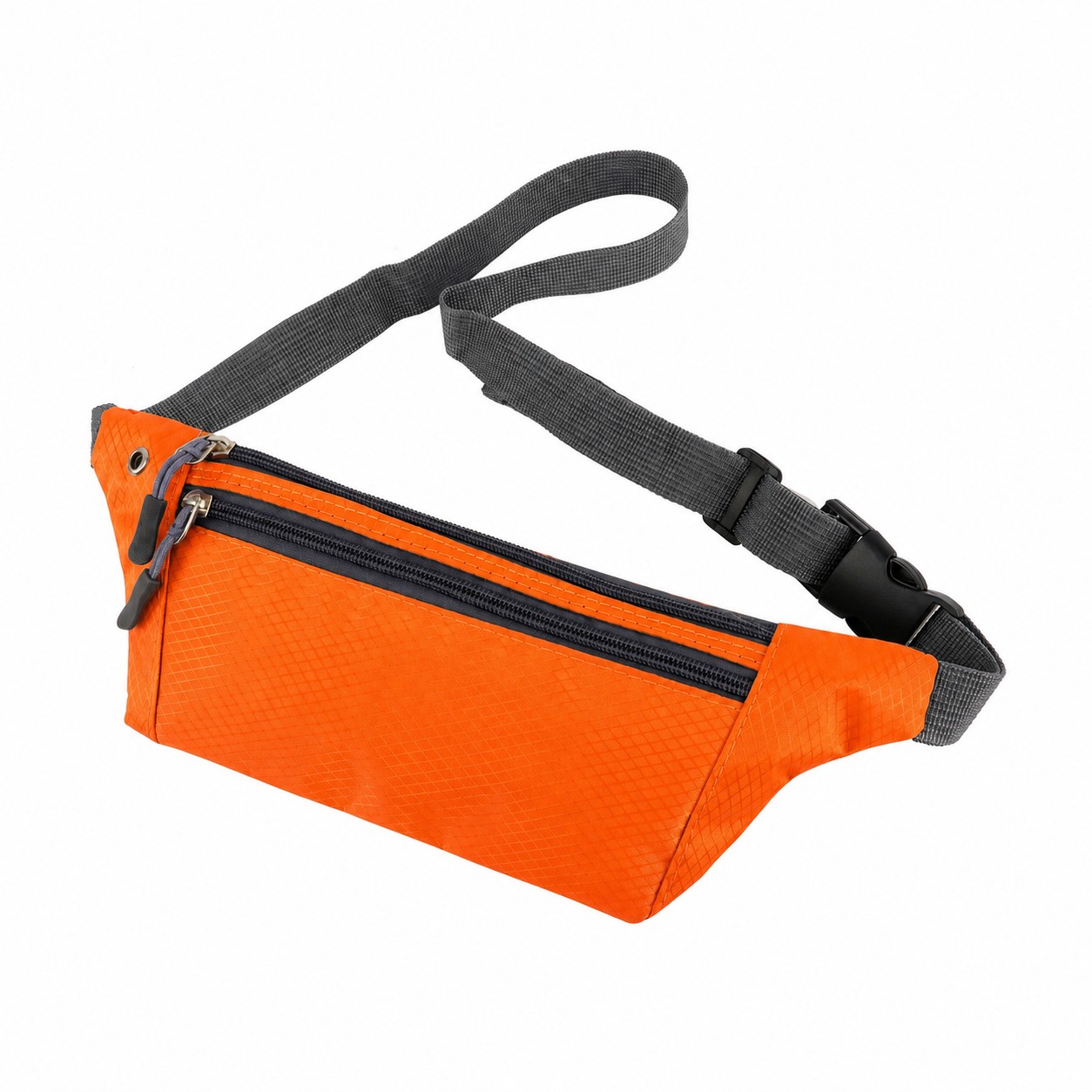 420D Polyester Zippered Fanny Pack — Orange