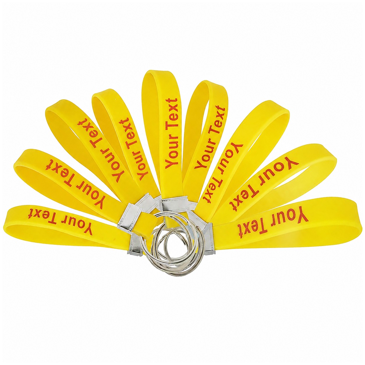 Silicone Loop Keychain Wristband — Yellow