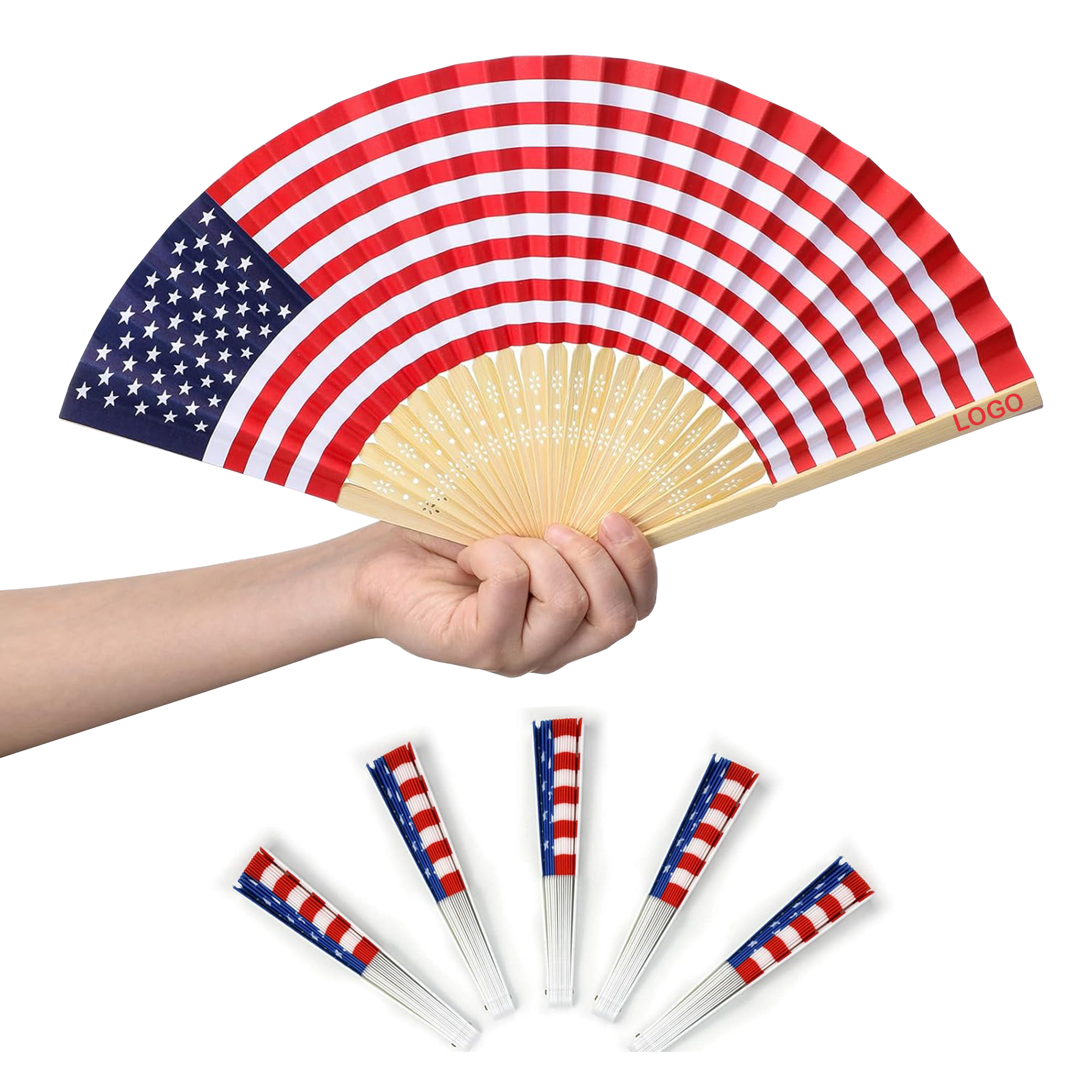 American Flag Folding Fan