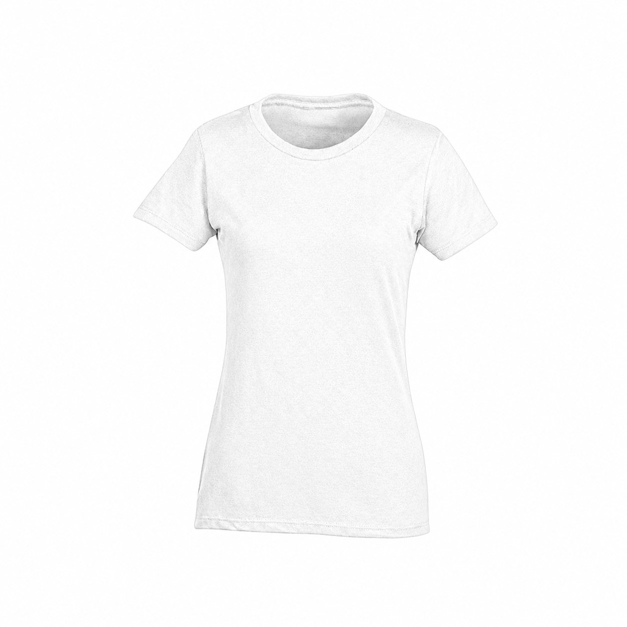 Ladies Cotton Polyester Crew Tee — White
