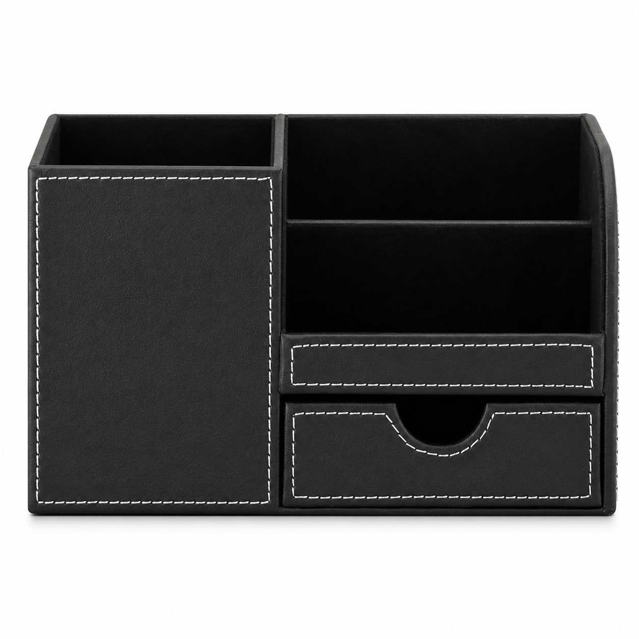 Leather Desk Organizer With Pull Out Drawer — view 2