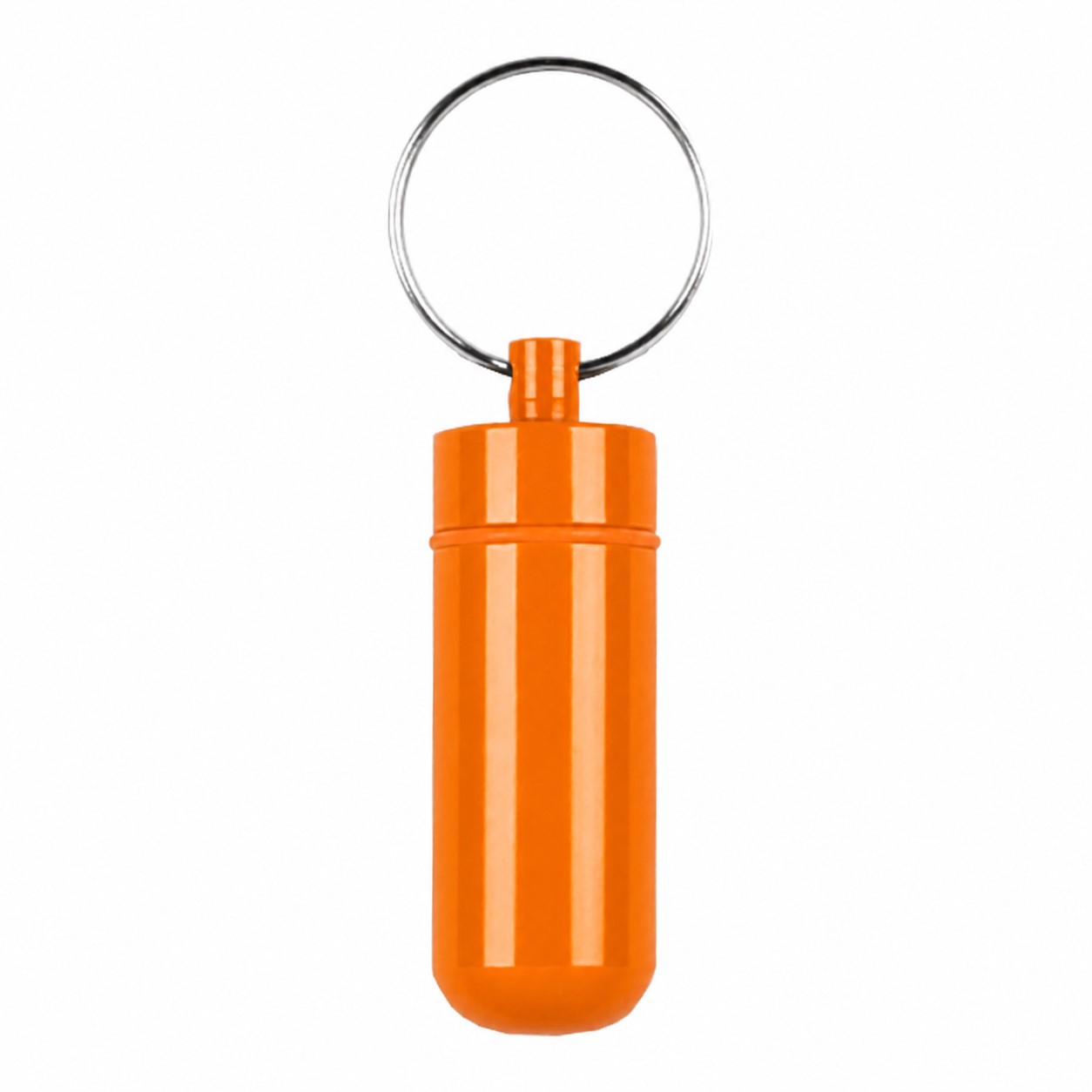 Aluminum Pill Case Keychain — Orange