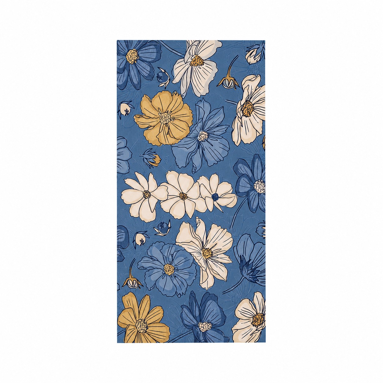 Cotton Velour Beach Towel — Blue