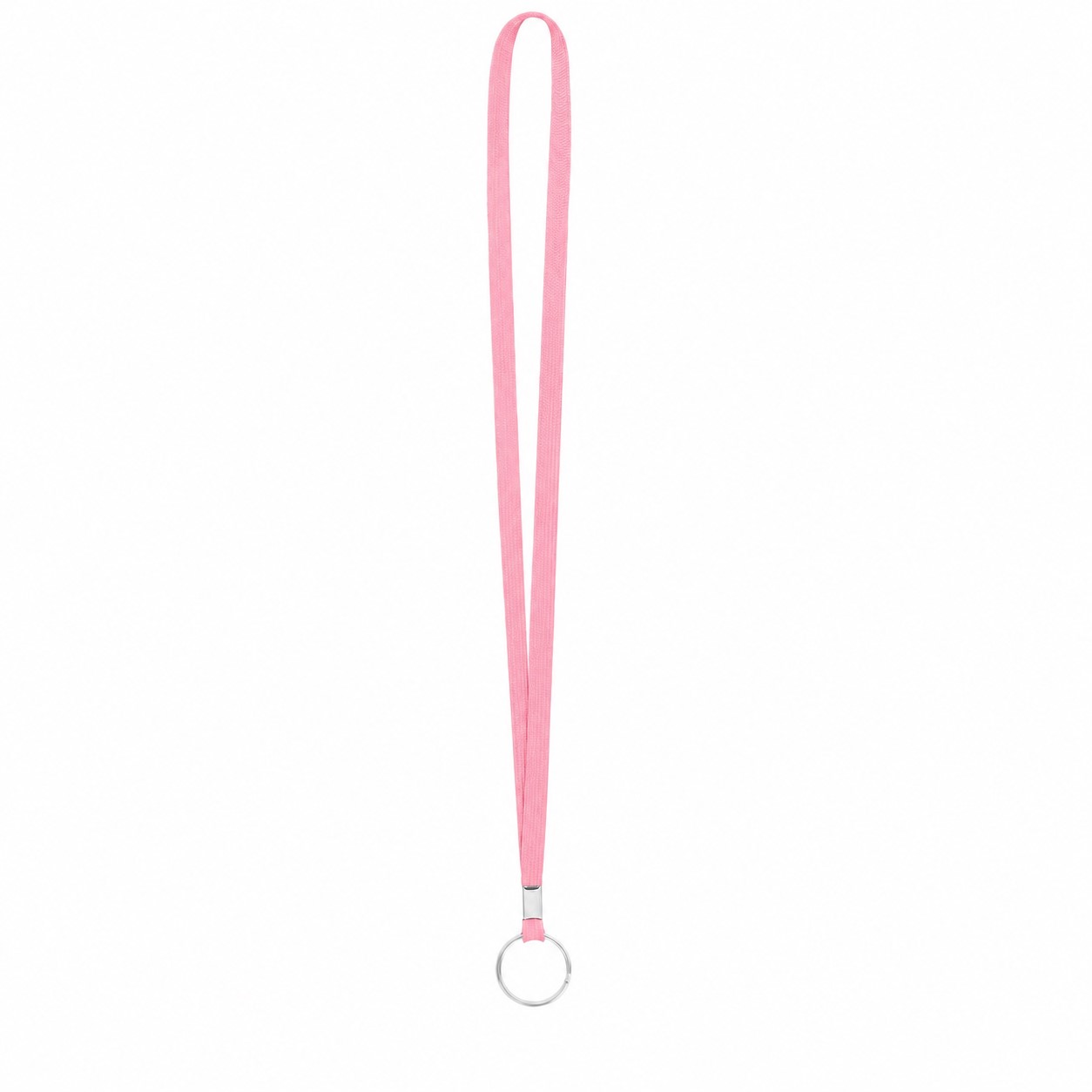 Tubular Polyester Ring Lanyard — Baby Pink