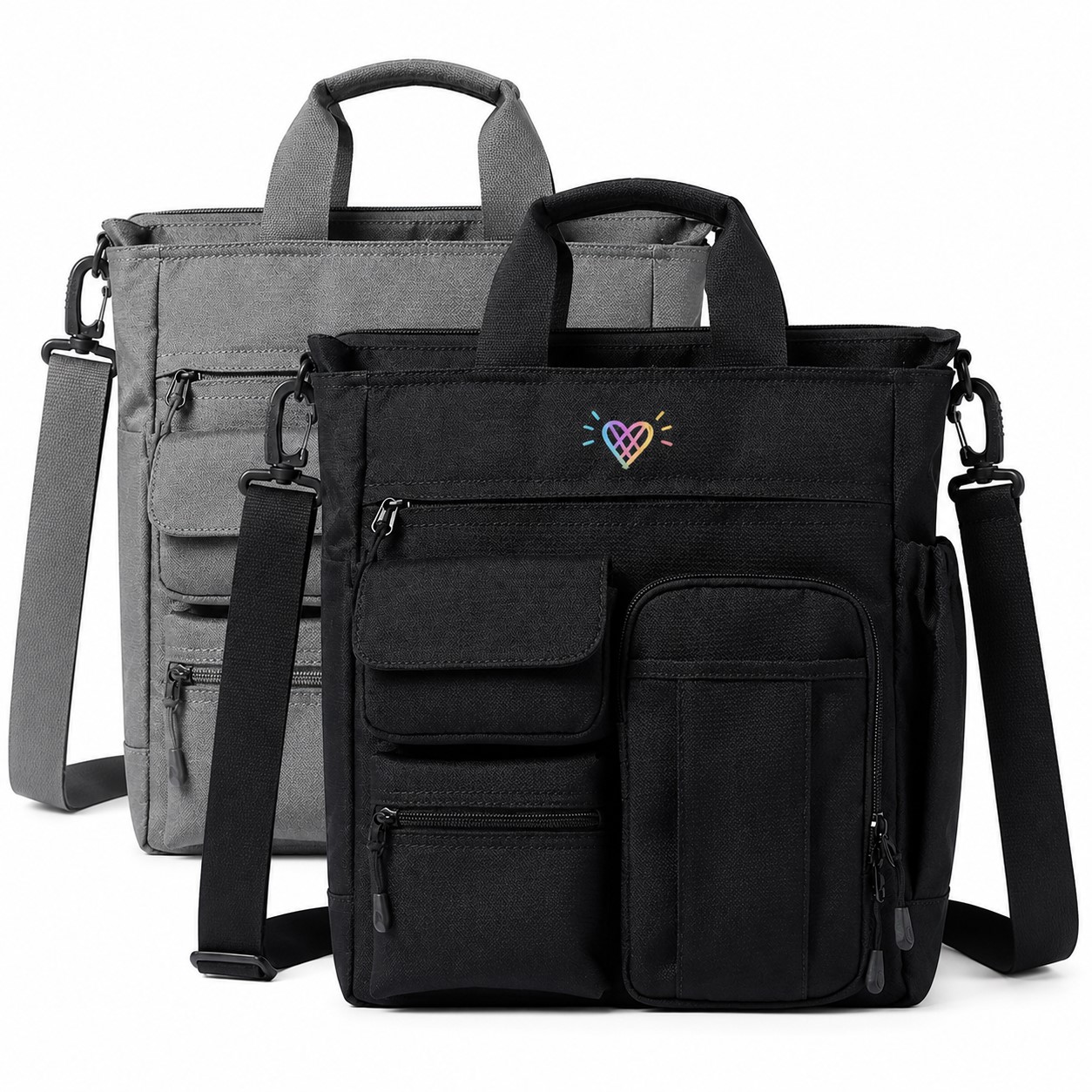 Multi Pocket Polyester Shoulder Tote — view 1