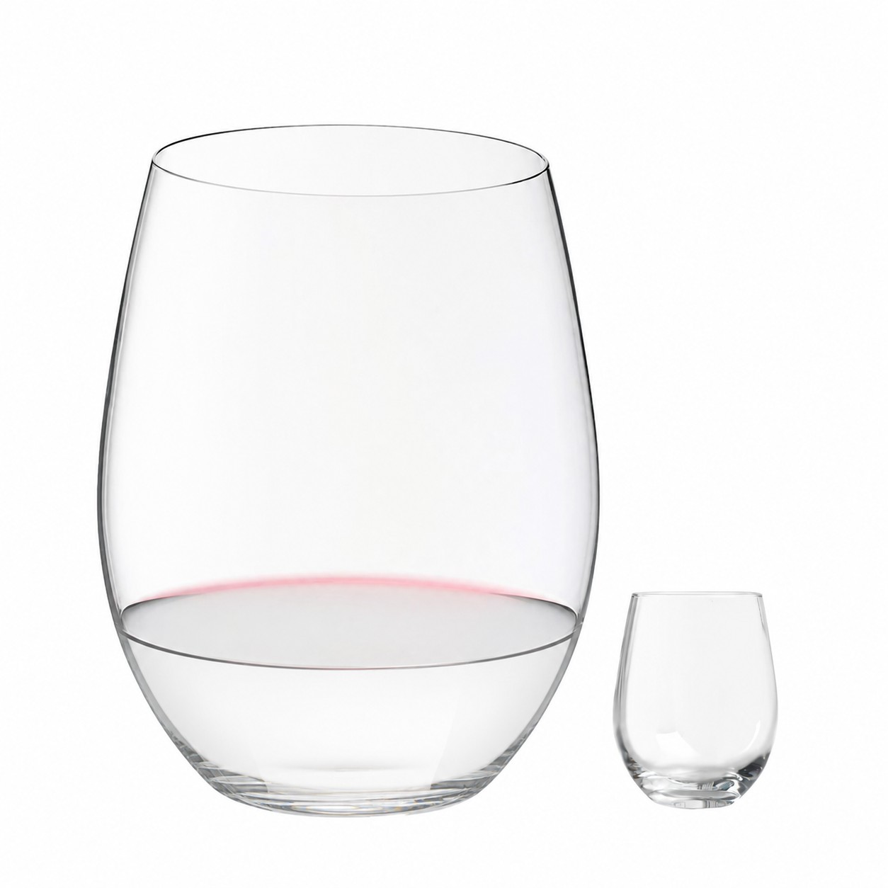 Clear Stemless Wine Drinking Glass — Clear White