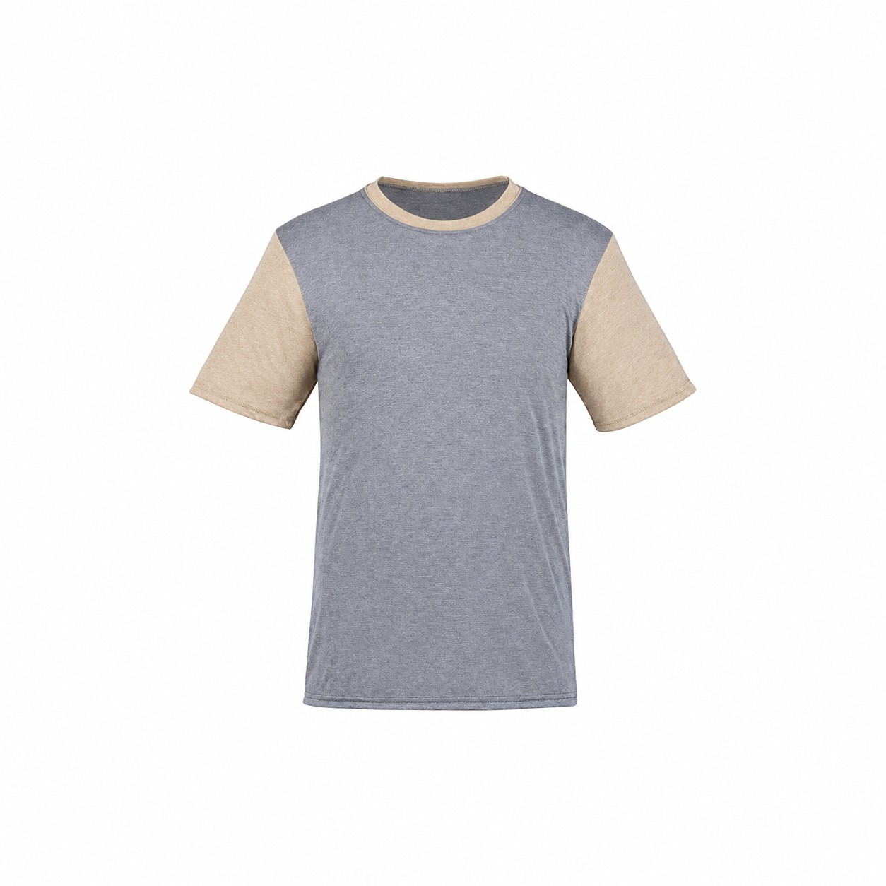 Tri Blend Contrast Ringer Tee — Beige