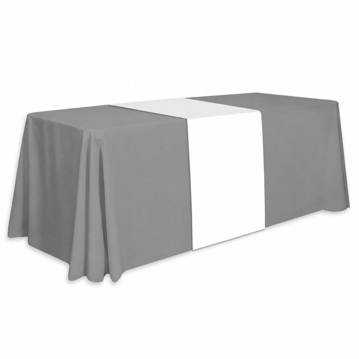Thirty-Inch Polyester Table Runner — Pewter Gray