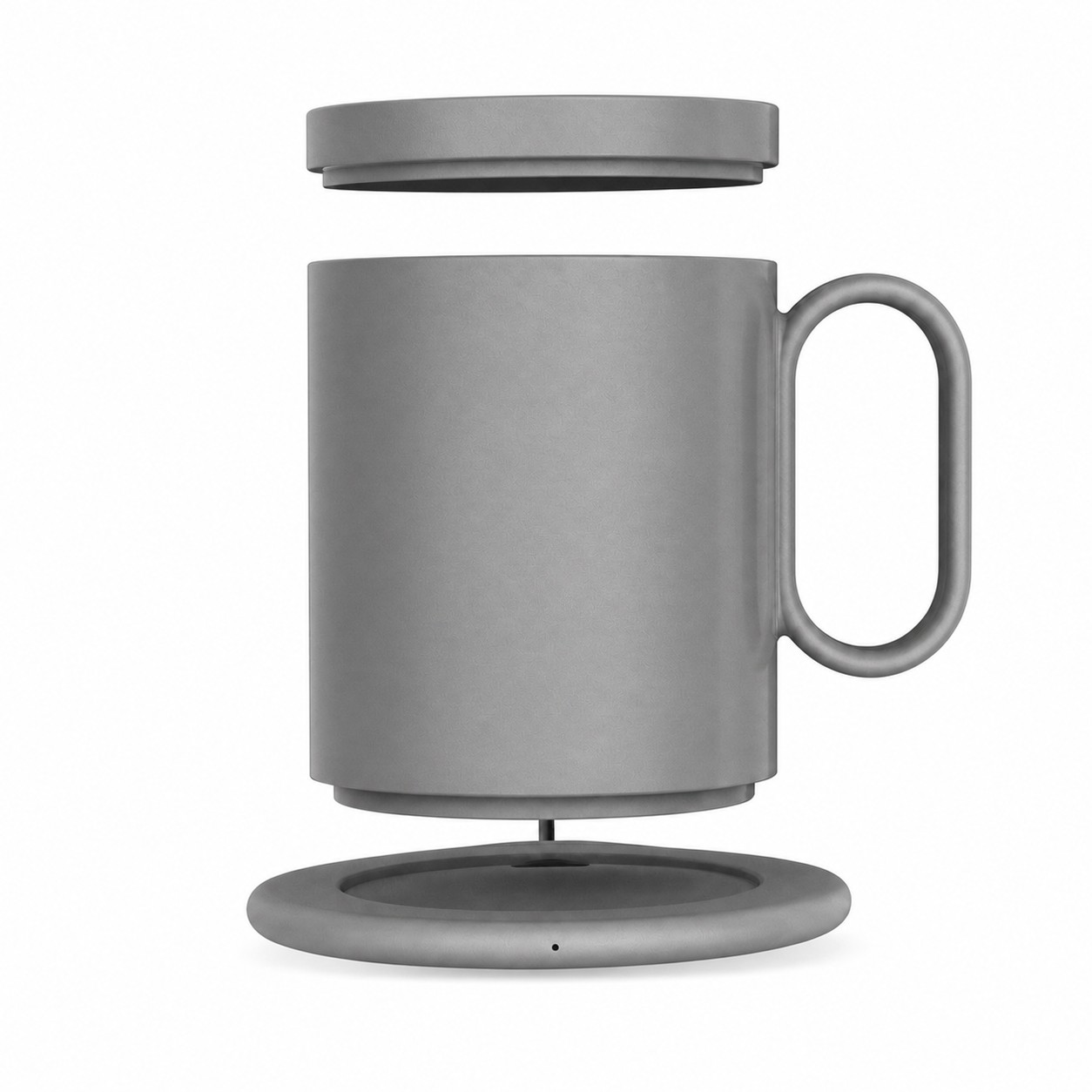 Desktop Warming Mug Charger Set — Pewter Gray