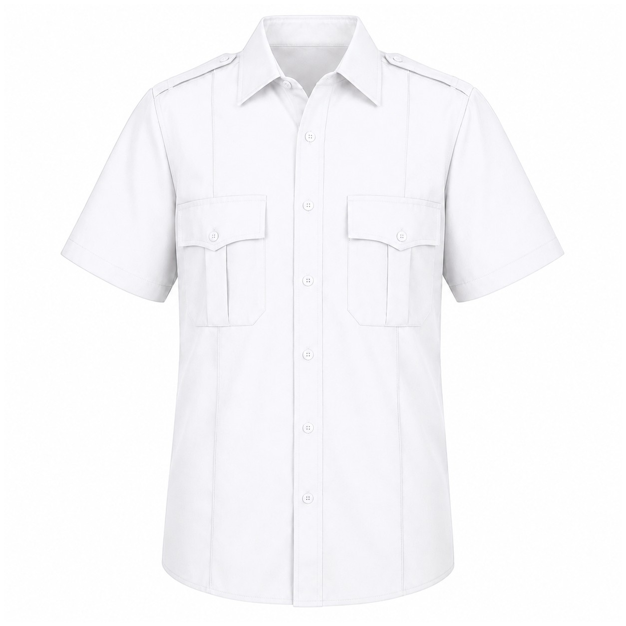 Short Sleeve Button-Front Uniform Shirt — view 16