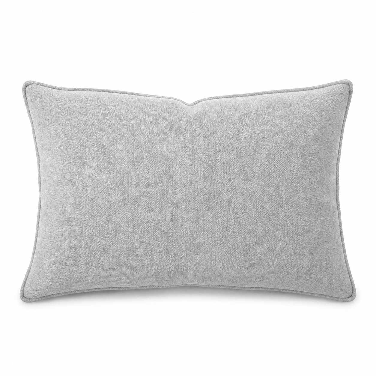 Zippered Plush Lumbar Pillow With Insert — Silver