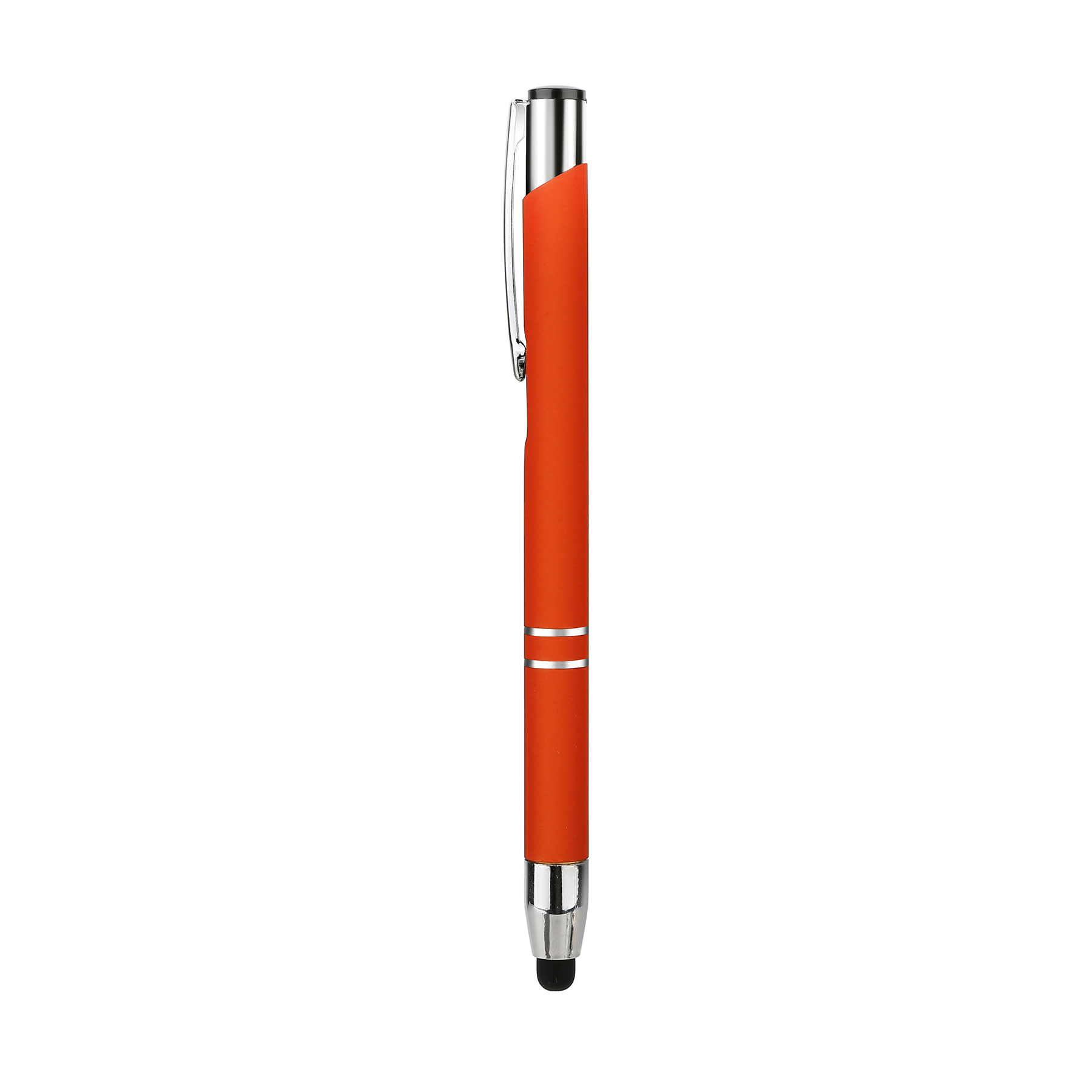 Rubberized Aluminum Stylus Ballpoint Pen — view 2