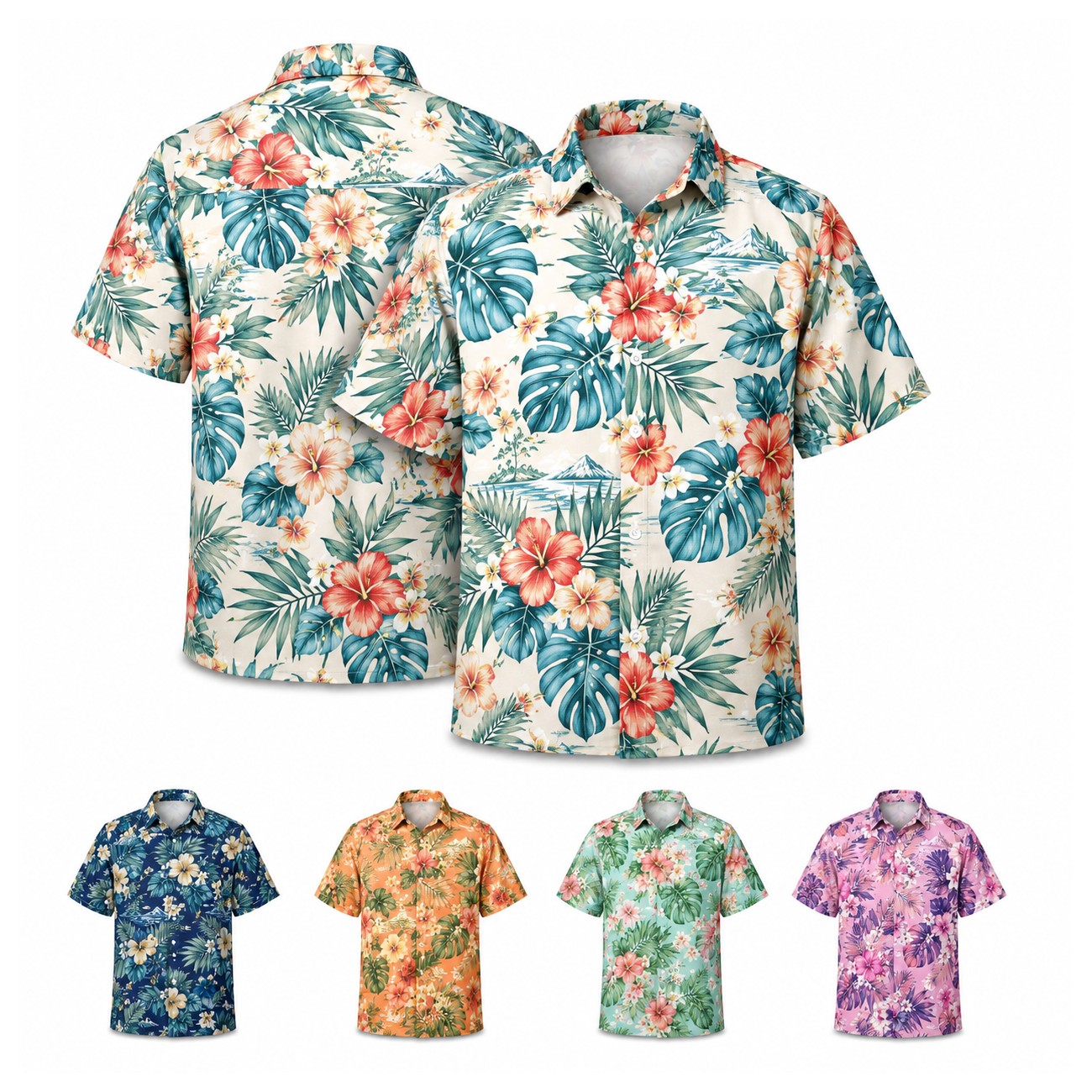 UPF Stretch Polyester Hawaiian Shirt