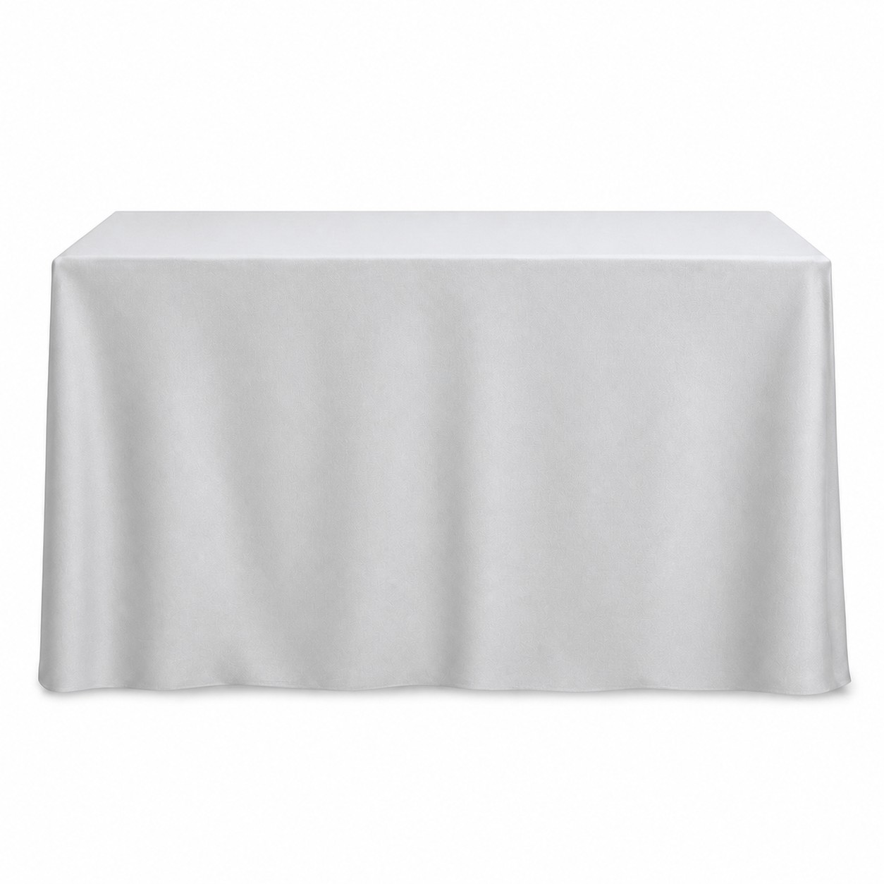 Eight Foot Elastic Fabric Table Cover — Silver